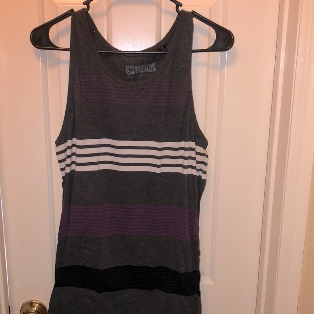 Men’s Grey Striped Tank Top